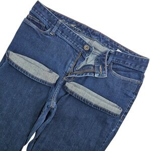 Eddie‎ Bauer Women's Jeans Dark Wash Barely Boot Classic Fit - Size 14S Stretch